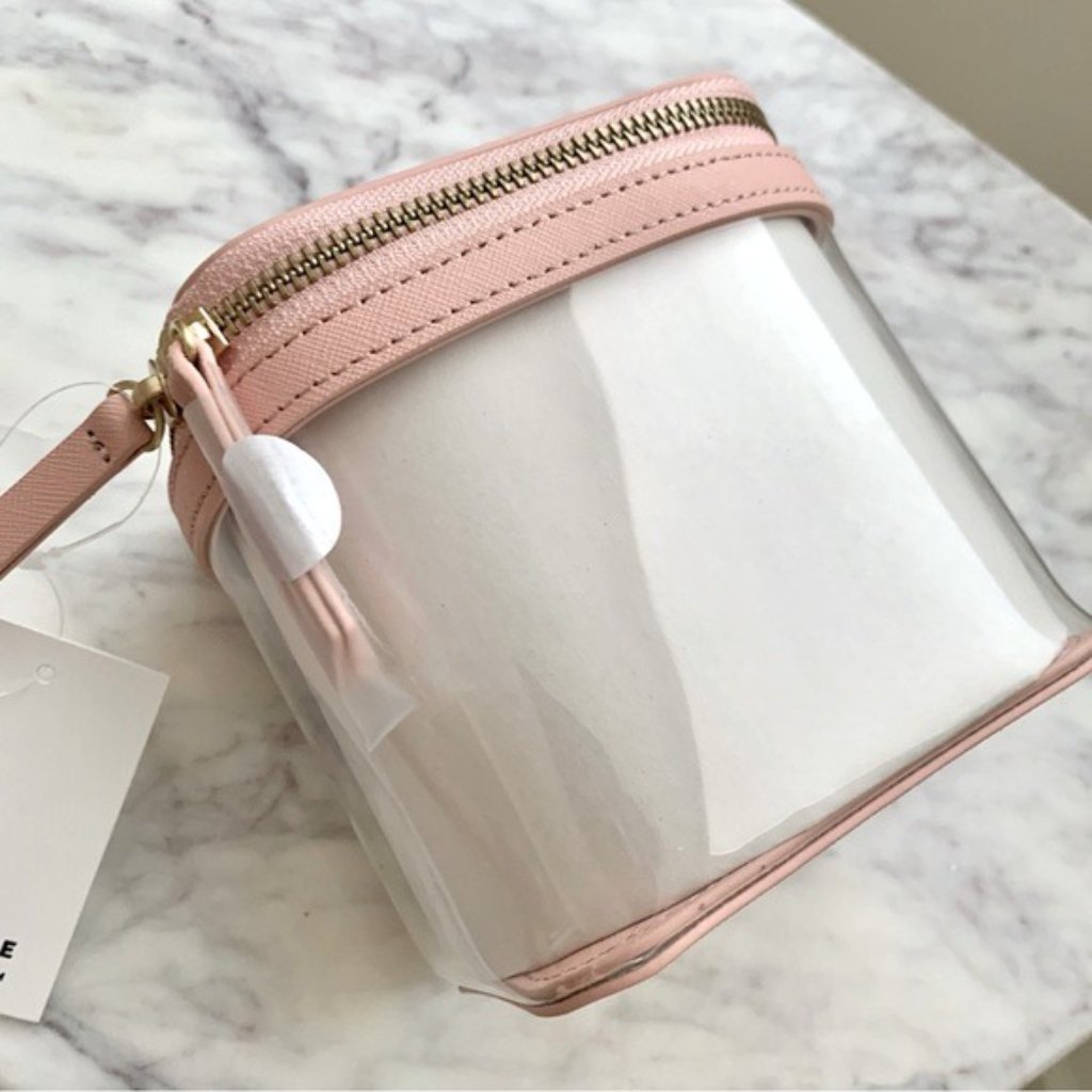 Blush Pink Clear Cosmetic Case With Handle — image 6 of 8